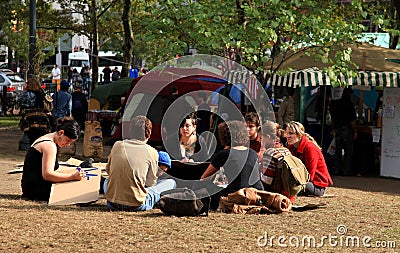 Occupy Providence protesters Editorial Stock Photo