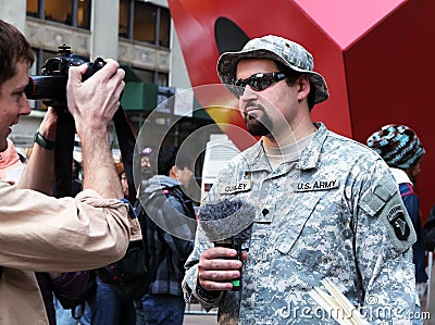 Occupy Wall Street Protest Editorial Stock Photo