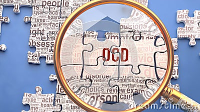 Dreams Ocd as a complex and multipart topic with many connecting elements defining vital ideas and concepts about Ocd Stock Photo