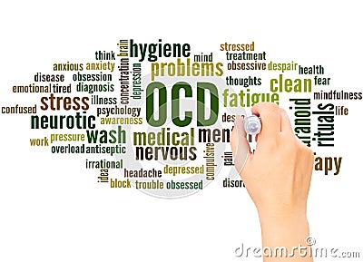 OCD word cloud hand writing concept Stock Photo