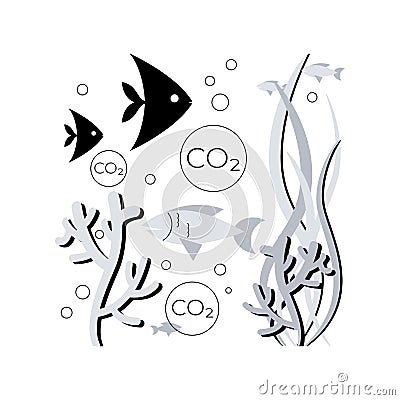 Ocean acidification abstract concept vector illustration Vector Illustration