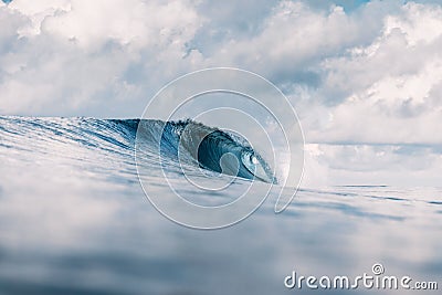 Ocean barrel wave in ocean. Breaking wave for surfing Stock Photo