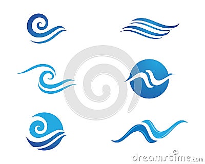 Ocean beach wave logo Vector Illustration