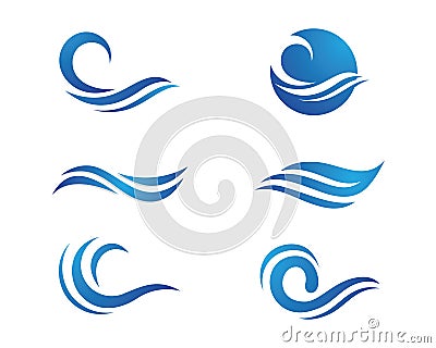 Ocean beach wave logo Vector Illustration