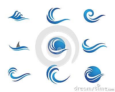 Ocean beach wave logo Vector Illustration