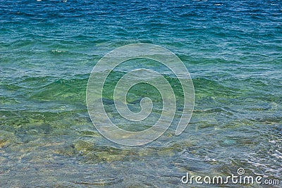 Ocean blue water wavy natural surface simple background Stock Photo