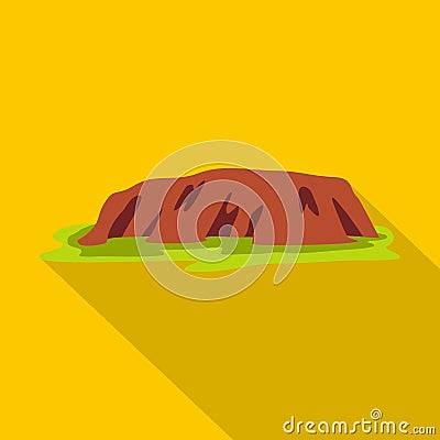 Ocean cliff icon, flat style Vector Illustration