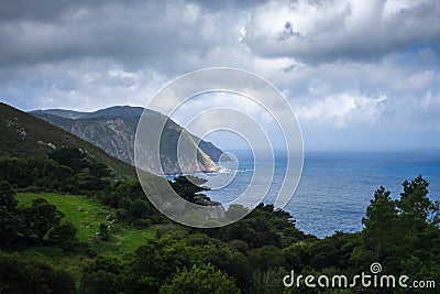 Ocean and cliffs view in Galicia, Spain Stock Photo