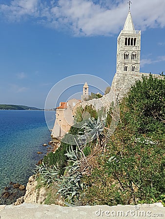 Ocean from Coratia,nice church Stock Photo