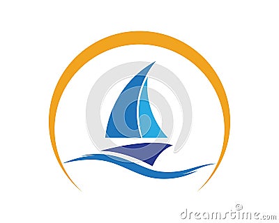 Ocean cruise liner ship silhouette simple linear Vector Illustration