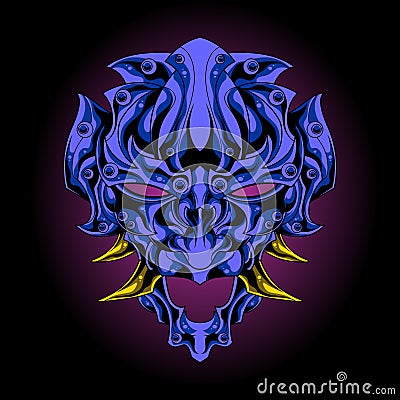 Ocean demon mask Vector Illustration