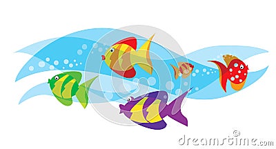 Ocean fishes Vector Illustration