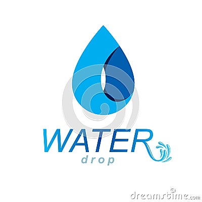 Ocean freshness theme vector logotype. Water day advertisement. Vector Illustration