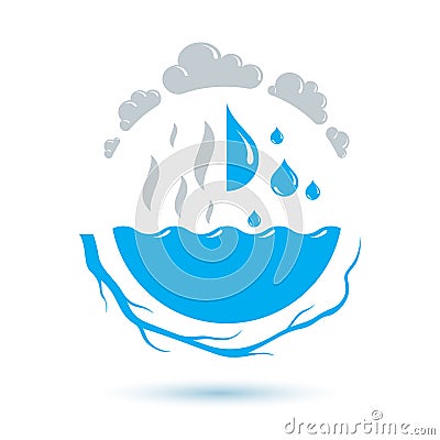 Ocean freshness theme vector symbol for use in mineral water adv Vector Illustration