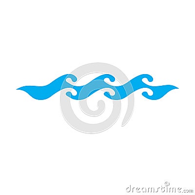 Ocean freshness theme vector symbol, water wave illustration. Vector Illustration