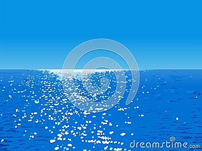 Ocean landscape Vector Illustration