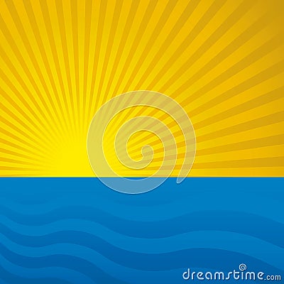 Ocean landscape Cartoon Illustration