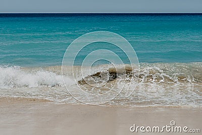 Ocean landscape. sand beach and water of blue ocean Stock Photo