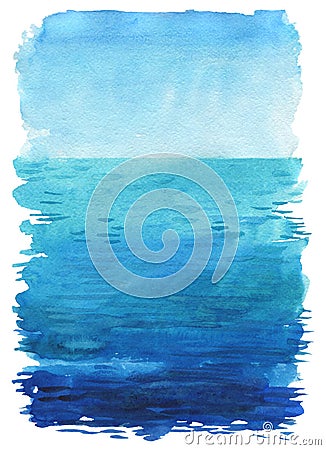 Ocean watercolor hand painting illustration. Cartoon Illustration