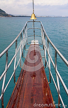 Ocean liner or sea yacht nose Stock Photo