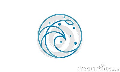 ocean natural logo Vector Illustration