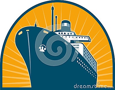 Ocean passenger liner boat ship at sea Stock Photo
