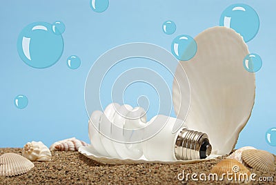 Ocean Pearl Lightbulb Stock Photo