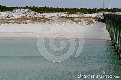 Ocean pier on Floridas panhandle Stock Photo