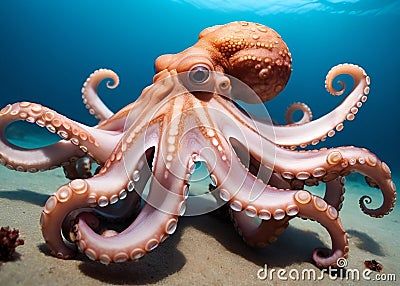 Ocean's Grace: The Octopus's Ballet Stock Photo