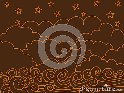 Ocean Scene Vector Illustration