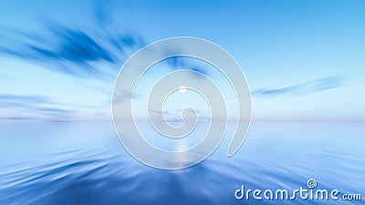 Ocean sky long time exposure background Cartoon Illustration