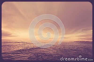 Ocean and sky sunset vintage Stock Photo