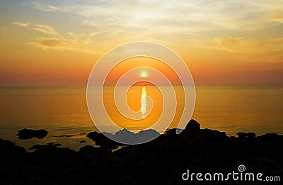 Ocean on sunset. Stock Photo