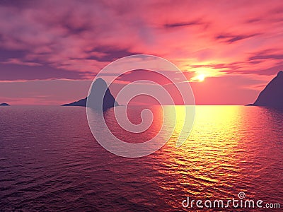 Ocean sunset Stock Photo