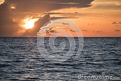 Ocean at Sunset Stock Photo