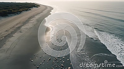 ocean surf waves on a wild beautiful beach generative ai Stock Photo