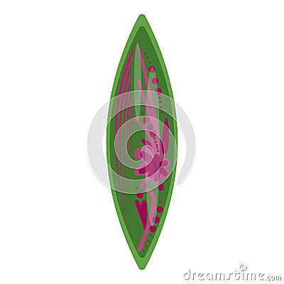 Ocean surfboard icon cartoon vector. Wood board Vector Illustration