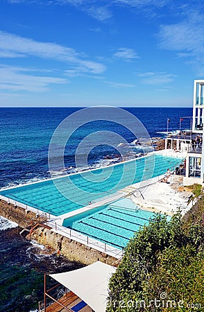 Ocean swimming pool with a beach view, Sydney, Australia Editorial Stock Photo