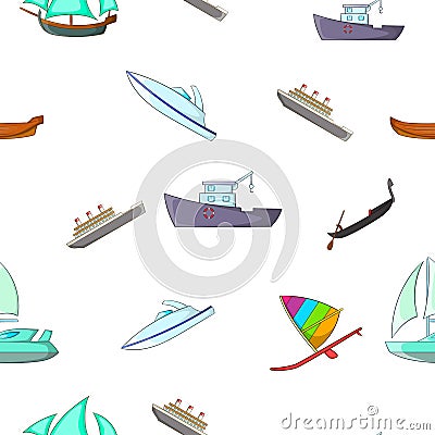 Ocean transport pattern, cartoon style Vector Illustration