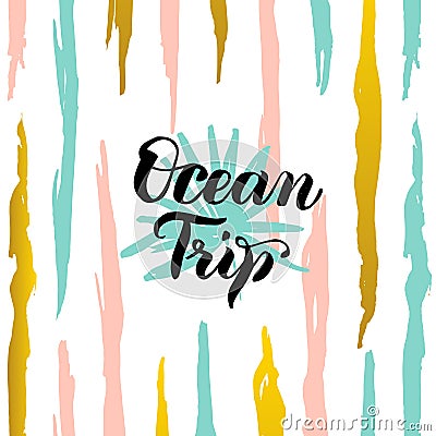 Ocean Trip Card Vector Illustration