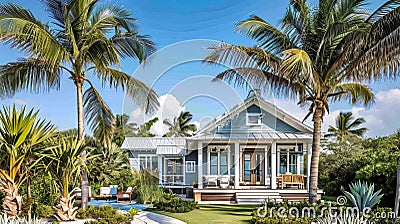 Ocean View Beach Bungalow Design Stock Photo