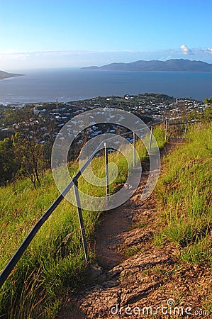 Ocean view from Castle Hill track Townsville Stock Photo