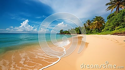 Ocean view framed by palm trees Stock Photo