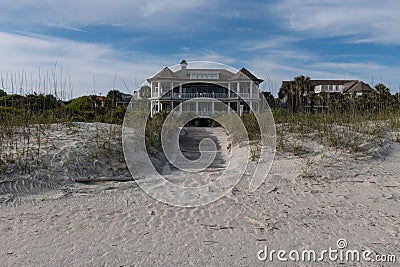 Ocean View Mansion at Wild Dunes Resort in South Carolina Stock Photo