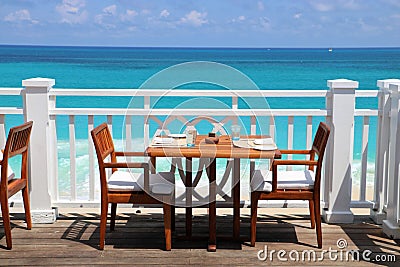 Ocean view restaurant Stock Photo