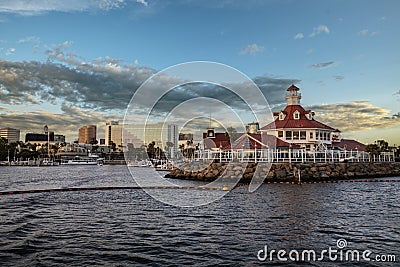 Ocean village in the evening with clouds Editorial Stock Photo