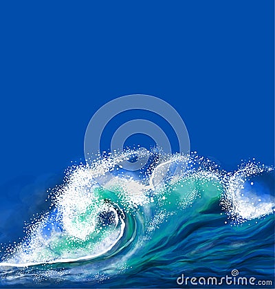 Ocean wave Vector Illustration