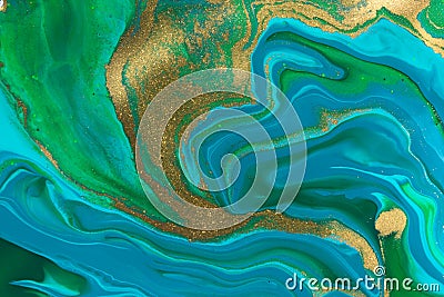 Ocean wave imitation abstract blue and green background. Stock Photo