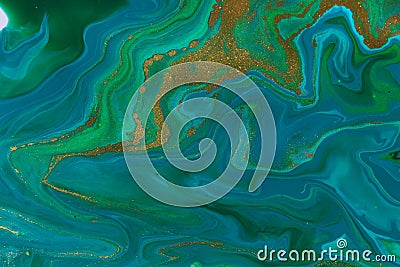 Ocean wave imitation abstract blue and green background. Stock Photo