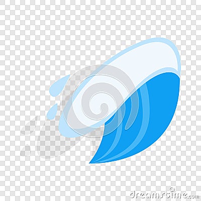 Ocean wave isometric icon Vector Illustration